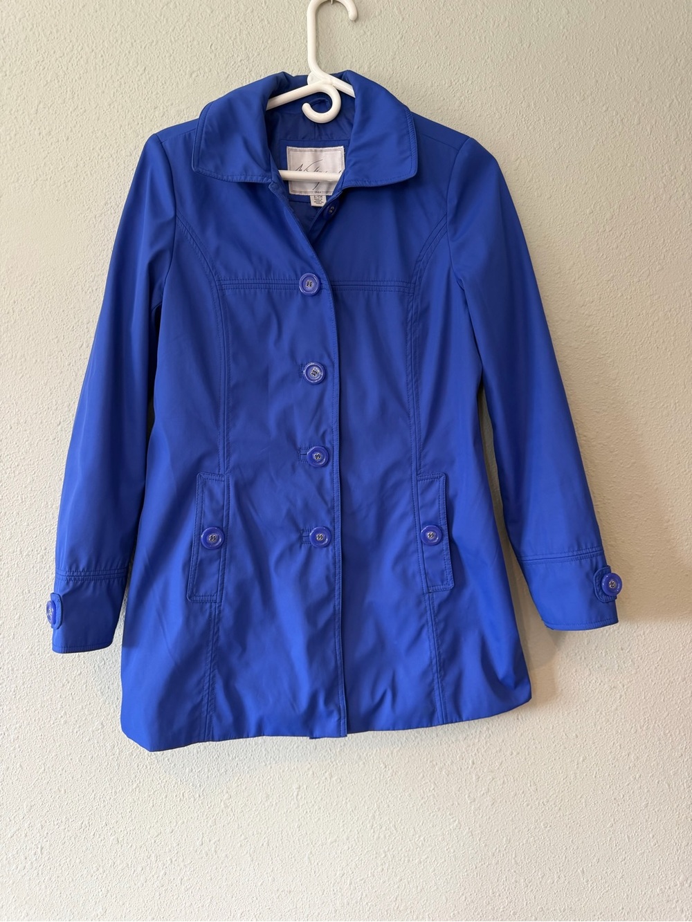 Weatherproof Royal Blue Mid-Length Trench Rain Jacket Women’s small